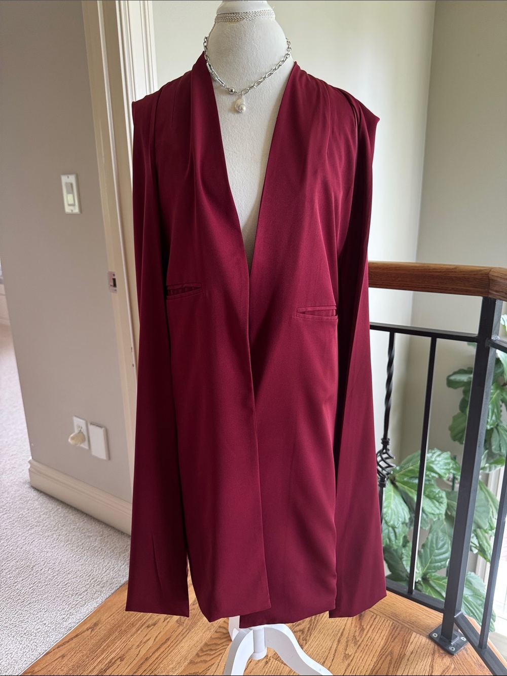 Burgundy Open Cape
